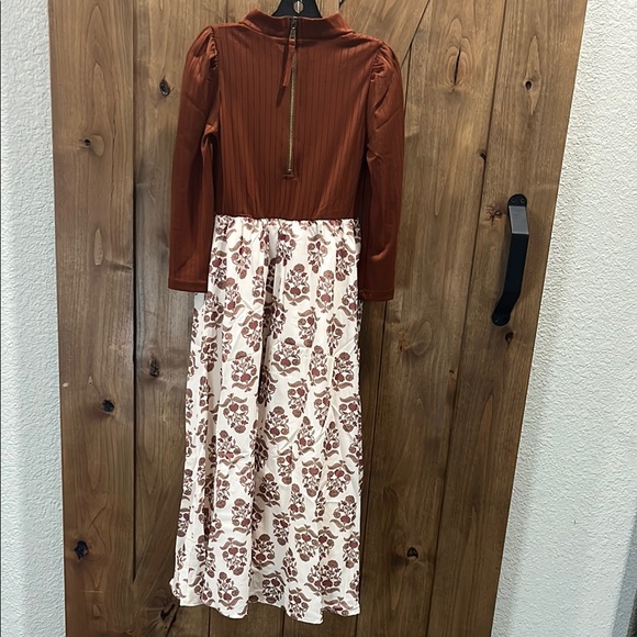 Joyfolie Bijoux Mia Joy Dress Size 7 Girls Brown and Cream Floral new never worn - Picture 11 of 12